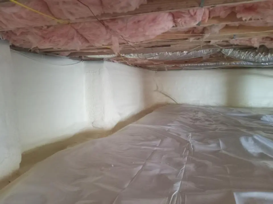 Crawl space encapsulation with closed-cell spray foam for Attic Insulation in Perkiomen